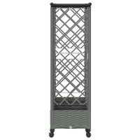 Produktbild för Upphöjd Bädd med Spaljé och Tak Ljusgrå 202,5 x 40 x 127 cm PP