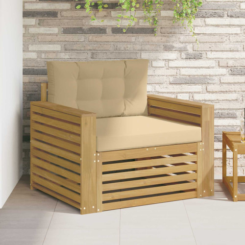 vidaXL Utomhussoffa Polyester Vit och Beige