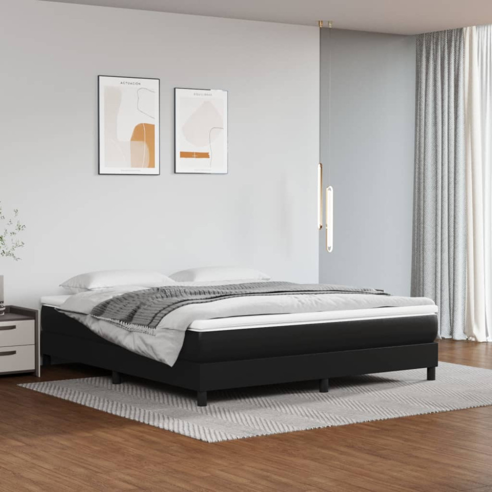 Produktbild för Pocketresårmadrass medium svart 152x203x20 cm konstläder