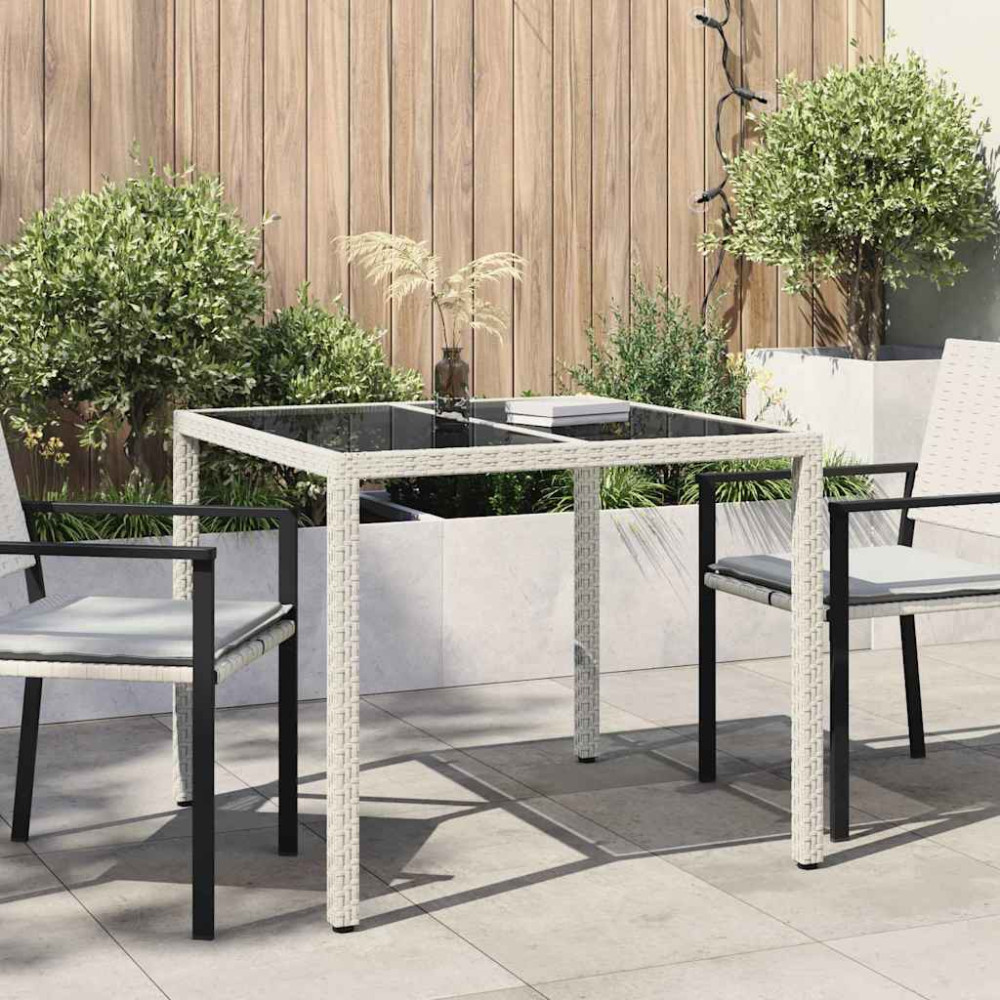 Produktbild för Trädgårdsbord Vit 90 x 90 x 75 cm konstrotting
