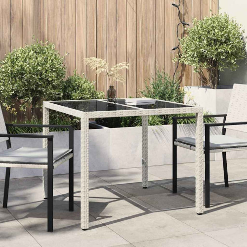 vidaXL Trädgårdsbord Vit 90 x 90 x 75 cm konstrotting