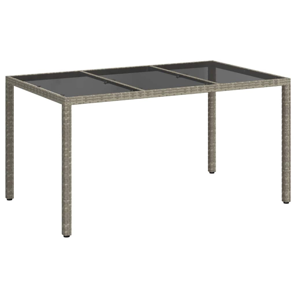 Produktbild för Trädgårdsbord Grå 150 x 90 x 75 cm konstrotting