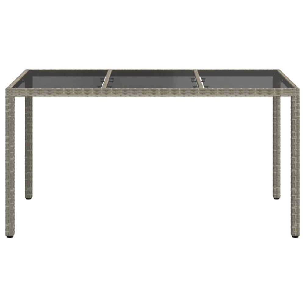 Produktbild för Trädgårdsbord Grå 150 x 90 x 75 cm konstrotting