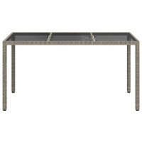 Produktbild för Trädgårdsbord Grå 150 x 90 x 75 cm konstrotting