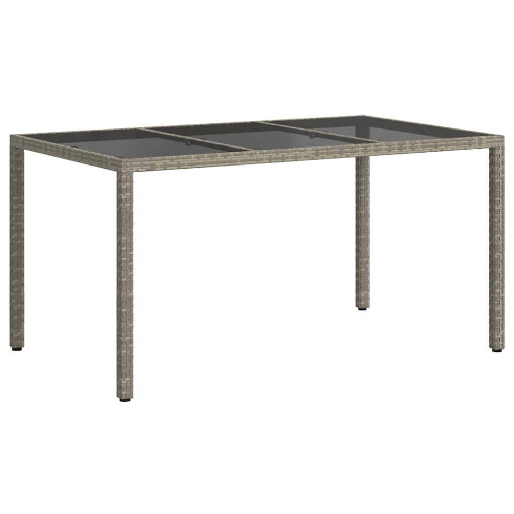 Produktbild för Trädgårdsbord Grå 150 x 90 x 75 cm konstrotting