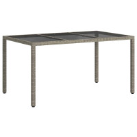 Produktbild för Trädgårdsbord Grå 150 x 90 x 75 cm konstrotting