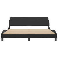 Produktbild för Bed Frame "Dover" Black 183x213 cm Faux Leather