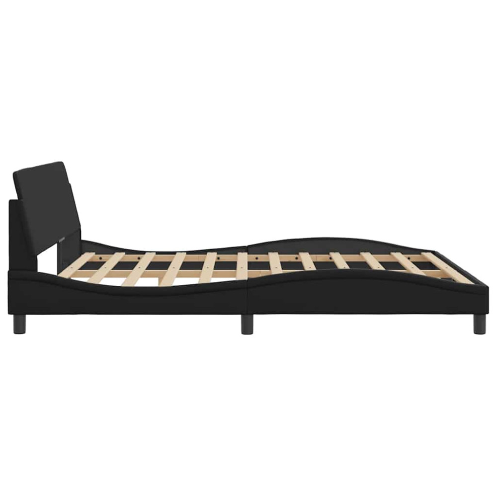 Produktbild för Bed Frame "Dover" Black 183x213 cm Faux Leather