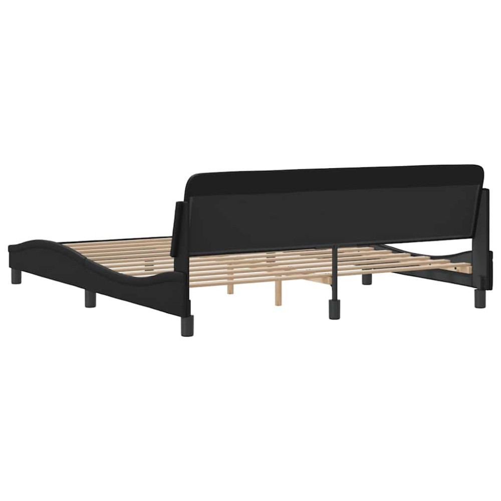 Produktbild för Bed Frame "Dover" Black 183x213 cm Faux Leather