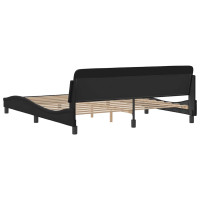 Produktbild för Bed Frame "Dover" Black 183x213 cm Faux Leather