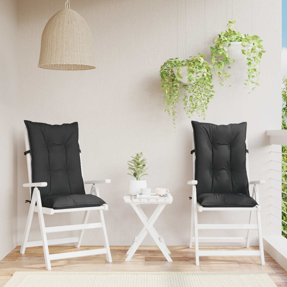 Produktbild för Set med Hög Rygghörn Kuddar 2 pcs Melange svart 120 x 50 x 7 cm