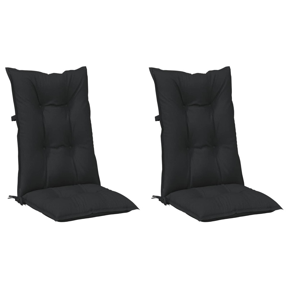 Produktbild för Set med Hög Rygghörn Kuddar 2 pcs Melange svart 120 x 50 x 7 cm