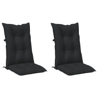 Produktbild för Set med Hög Rygghörn Kuddar 2 pcs Melange svart 120 x 50 x 7 cm