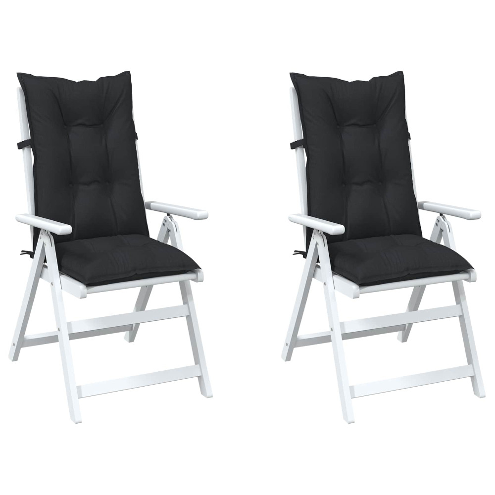 Produktbild för Set med Hög Rygghörn Kuddar 2 pcs Melange svart 120 x 50 x 7 cm