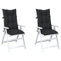 Produktbild för Set med Hög Rygghörn Kuddar 2 pcs Melange svart 120 x 50 x 7 cm