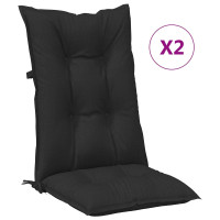 Produktbild för Set med Hög Rygghörn Kuddar 2 pcs Melange svart 120 x 50 x 7 cm