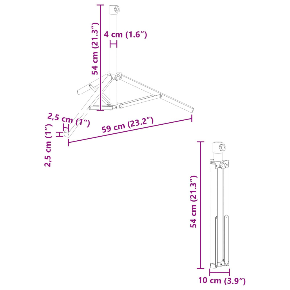 Produktbild för Parasolställ Vit Stål for 25-32 mm Pole