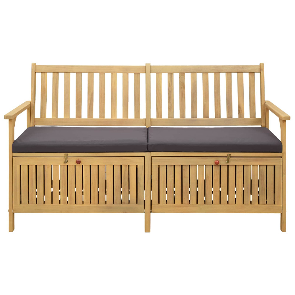 Produktbild för Förvaringsbänk med kudde med lagring med dörr 148 x 63 x 84 cm