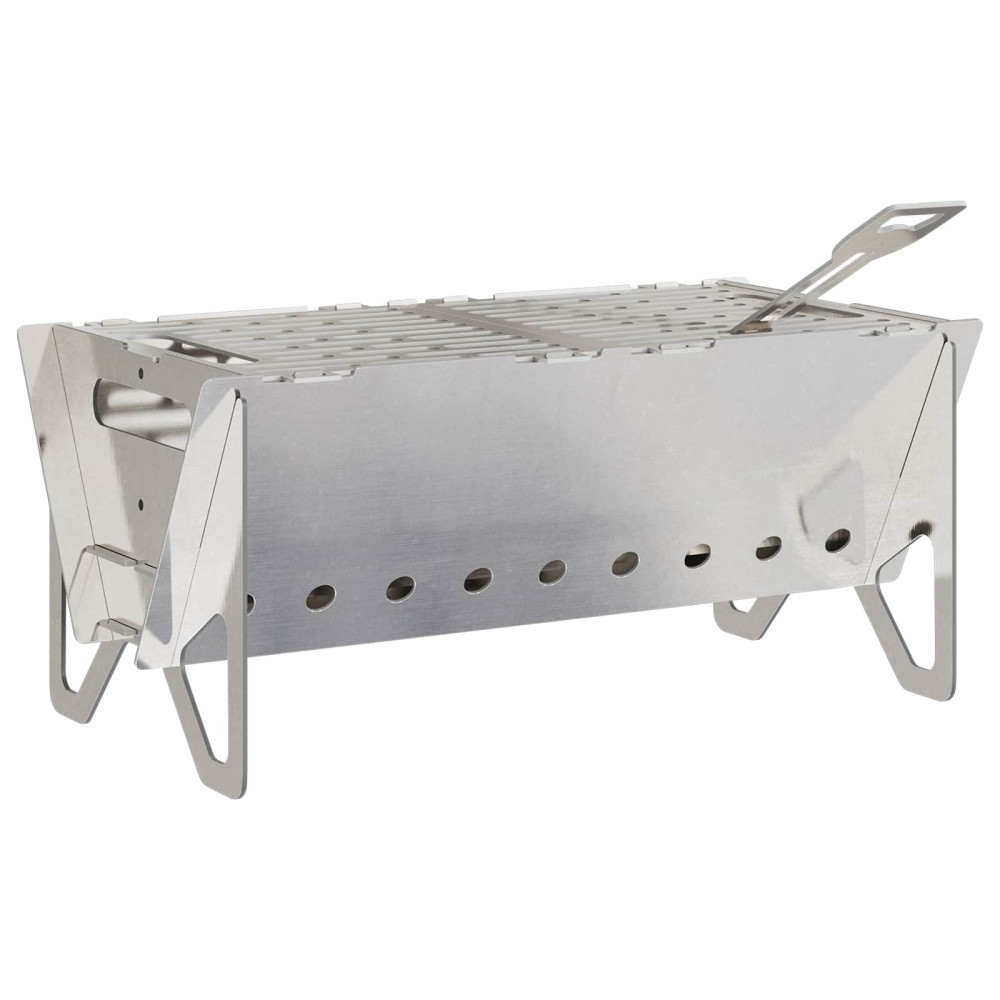 Produktbild för Camping Eldstad 42 x 22 x 18 cm Rostfritt stål Silver