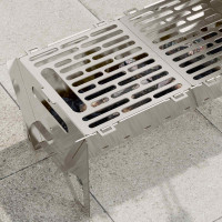 Produktbild för Camping Eldstad 42 x 22 x 18 cm Rostfritt stål Silver
