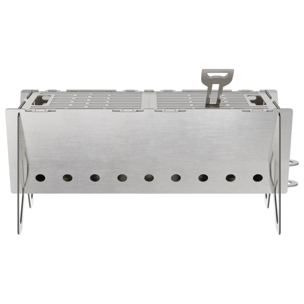 Produktbild för Camping Eldstad 42 x 22 x 18 cm Rostfritt stål Silver