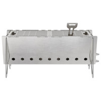 Produktbild för Camping Eldstad 42 x 22 x 18 cm Rostfritt stål Silver