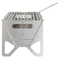 Produktbild för Camping Eldstad 42 x 22 x 18 cm Rostfritt stål Silver