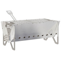 Produktbild för Camping Eldstad 42 x 22 x 18 cm Rostfritt stål Silver