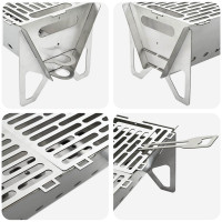 Produktbild för Camping Eldstad 42 x 22 x 18 cm Rostfritt stål Silver