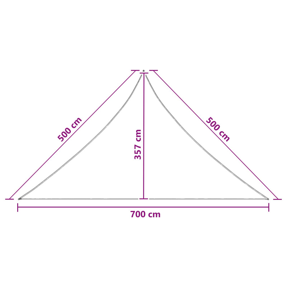 Produktbild för Solsätt segel Svart 7 x 5 x 5 m HDPE