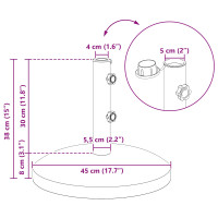 Produktbild för Parasolbas för 40-50 mm stolpe 26.75 kg Svart for 40-50 mm Pole