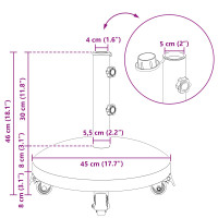 Produktbild för Granite Parasol Base med hjul för 40-50 mm stång 29 kg Svart