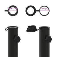 Produktbild för Parasollbasrör 0.6 kg Svart Järn for 40-50 mm Pole