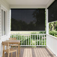Produktbild för Utomhus Rullgardin 90% UV Block Svart 200 x 140 cm HDPE