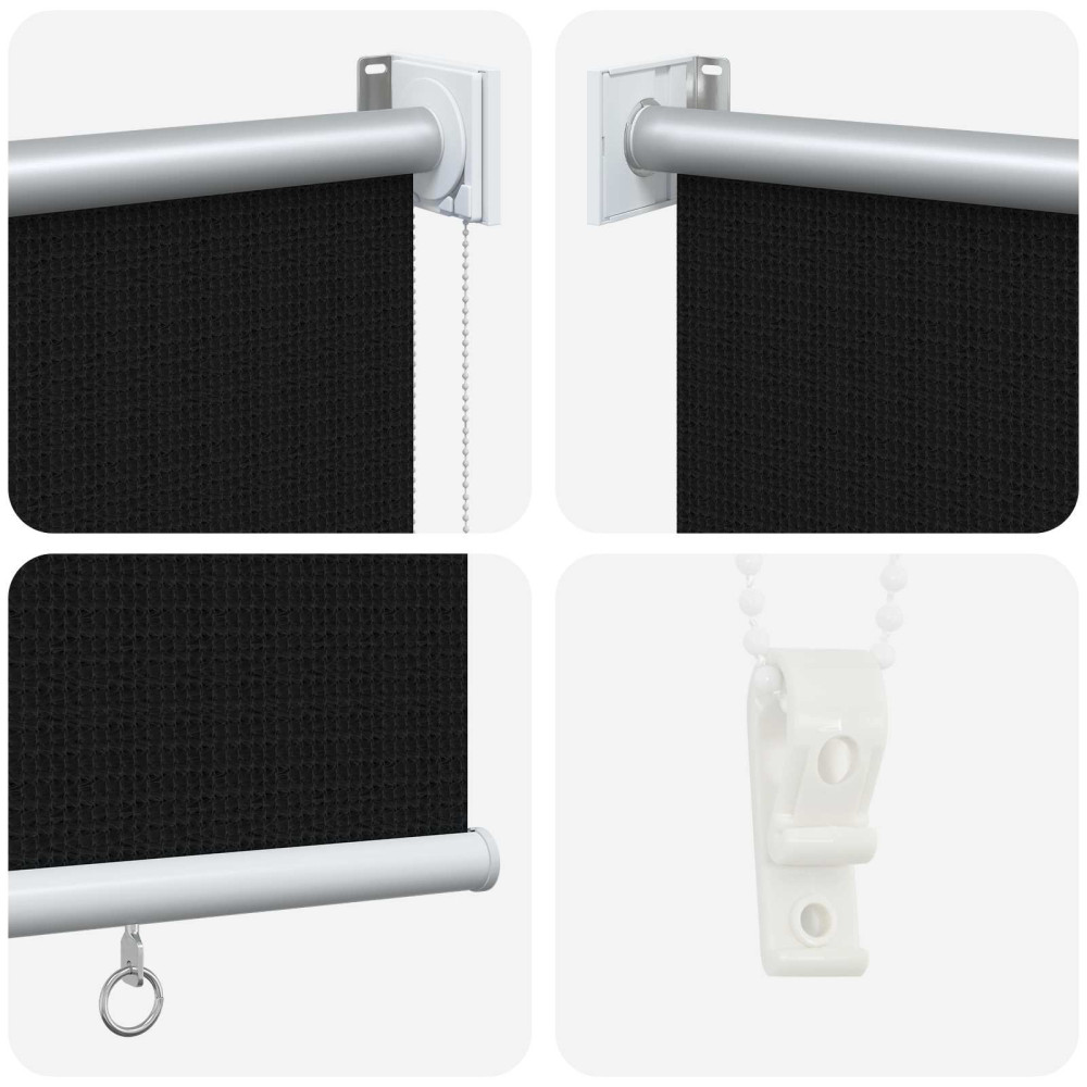Produktbild för Utomhus Rullgardin 90% UV Block Svart 200 x 140 cm HDPE