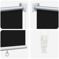 Produktbild för Utomhus Rullgardin 90% UV Block Svart 200 x 140 cm HDPE
