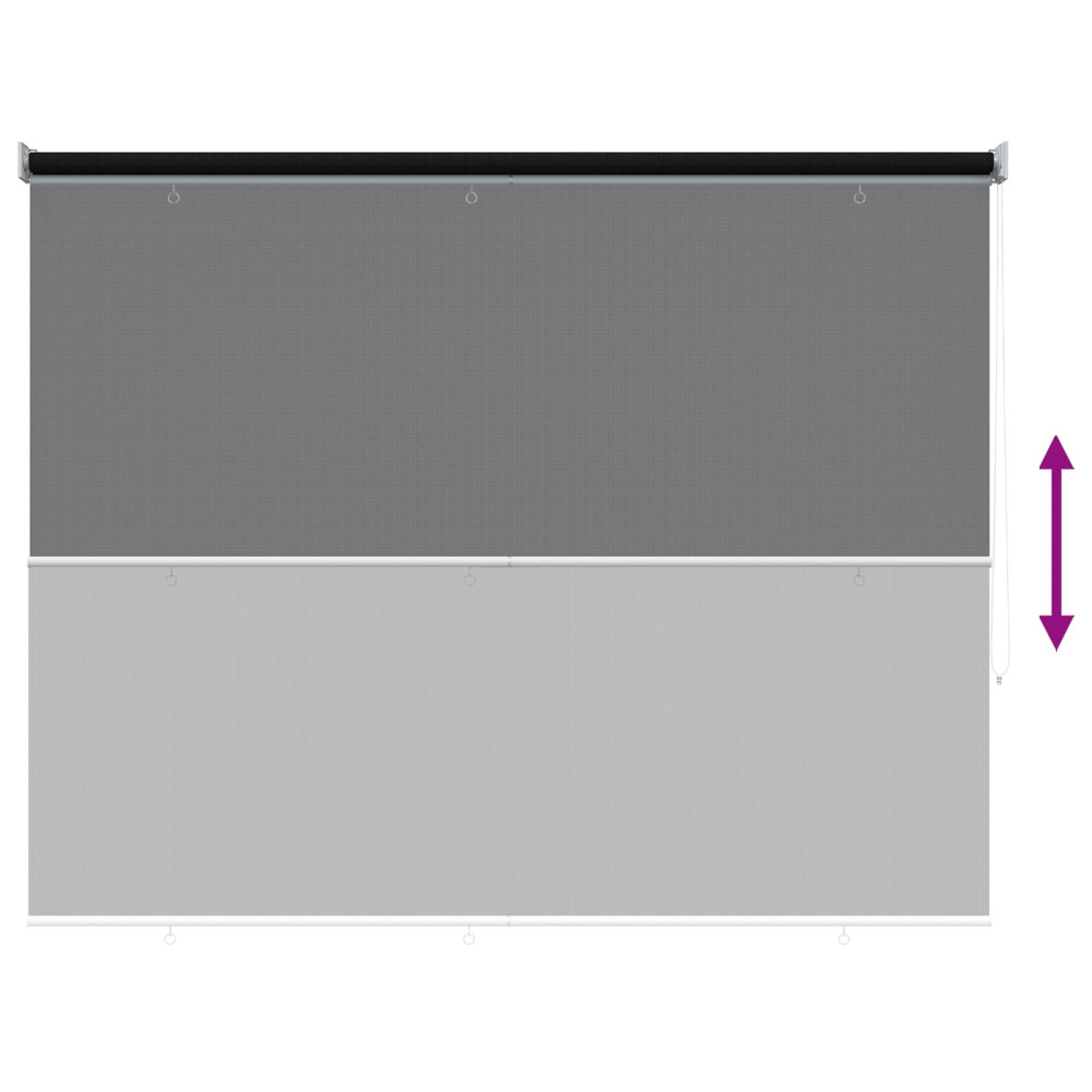 Produktbild för Utomhus Rullgardin 90% UV Block Svart 200 x 140 cm HDPE