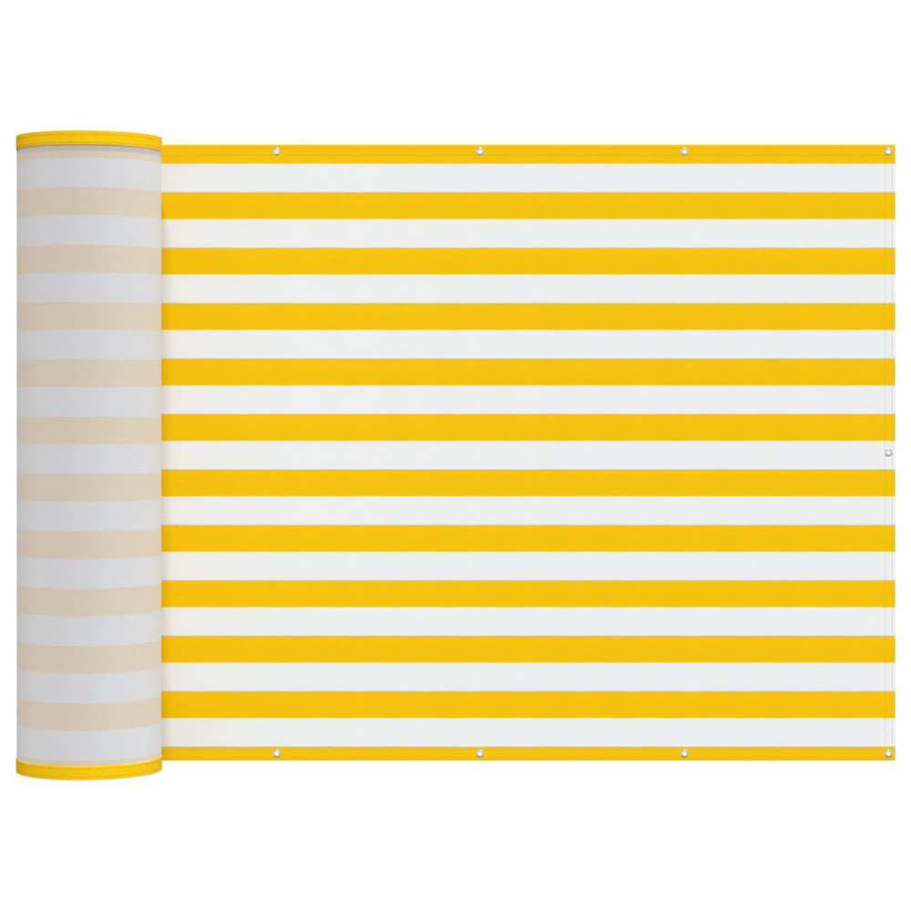 Produktbild för Balkongskärm 150 x 300 cm Tyg med PU-beläggning Gul och Vit