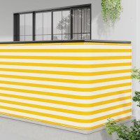 Produktbild för Balkongskärm 150 x 300 cm Tyg med PU-beläggning Gul och Vit