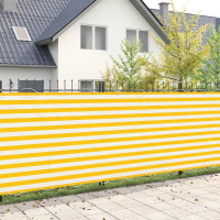 Produktbild för Balkongskärm 150 x 300 cm Tyg med PU-beläggning Gul och Vit