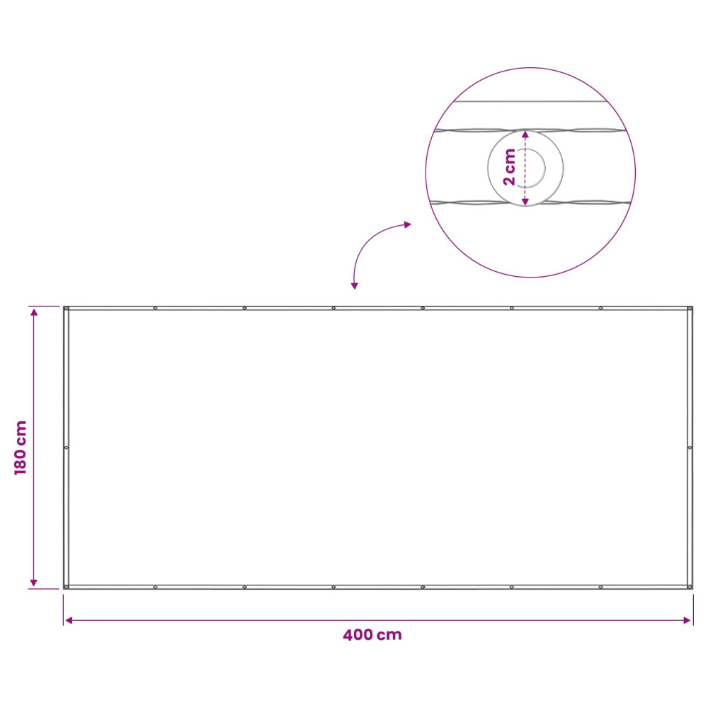 Produktbild för Balkongskärm 180 x 400 cm Tyg med PU-beläggning Beige