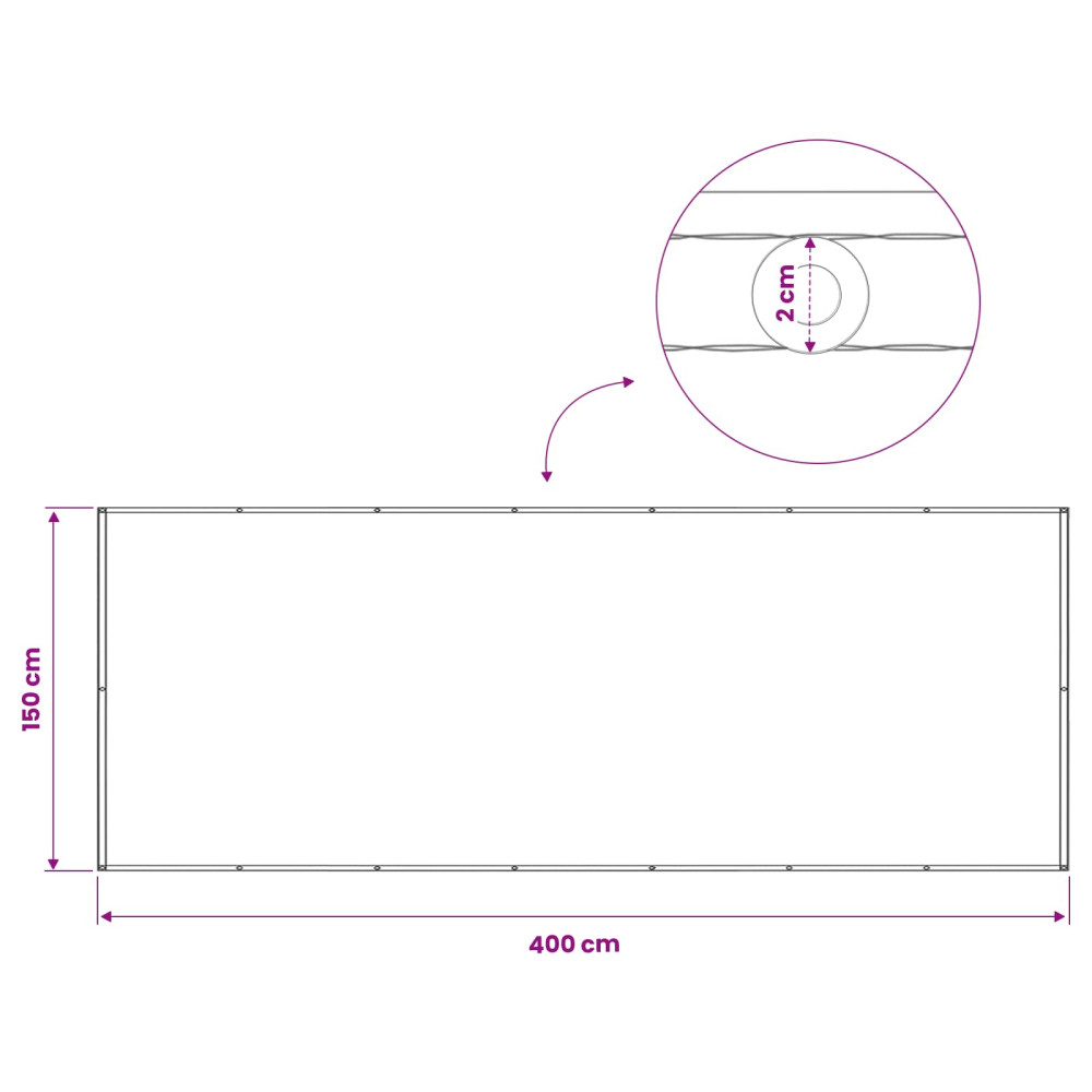Produktbild för Balkongskärm 150 x 400 cm Tyg med PU-beläggning Gul