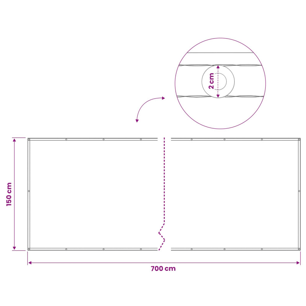 Produktbild för Balkongskärm 150 x 700 cm Tyg med PU-beläggning Brun