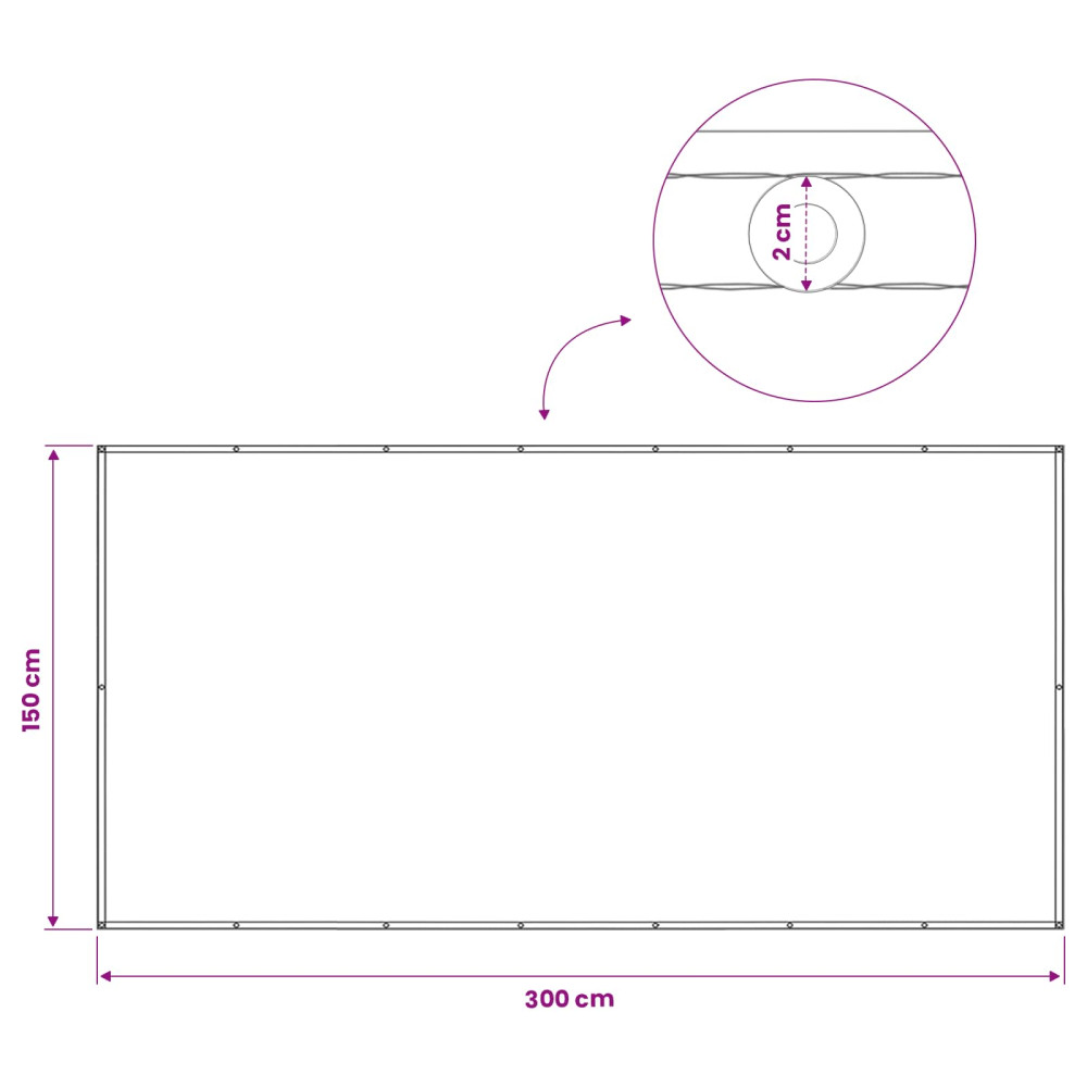 Produktbild för Balkongskärm 150 x 300 cm Tyg med PU-beläggning
