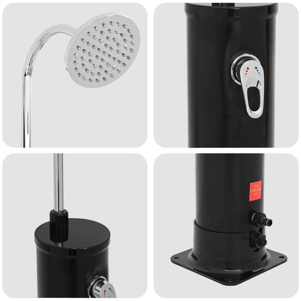 Produktbild för Solig Dusch med Duschhuvud 20 l PVC, ABS, Zinklegering Svart