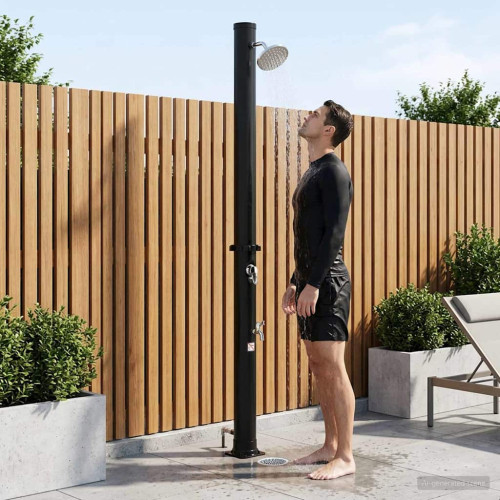 vidaXL Solardusch med duschhuvud och kran 20 l PVC, ABS, Zinklegering