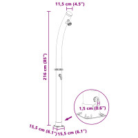 Produktbild för Solardusch med duschhuvud 20 l PVC, ABS, Zinklegering Svart