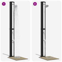 Produktbild för Solardusch med duschhuvud och kran 40 l PVC, ABS, Zinklegering