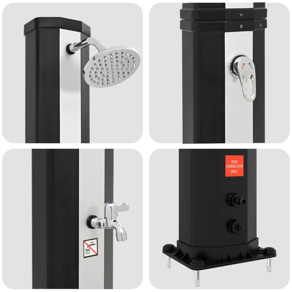 Produktbild för Solardusch med duschhuvud och kran 40 l PVC, ABS, Zinklegering