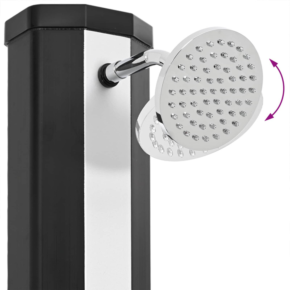 Produktbild för Solardusch med duschhuvud och kran 40 l PVC, ABS, Zinklegering